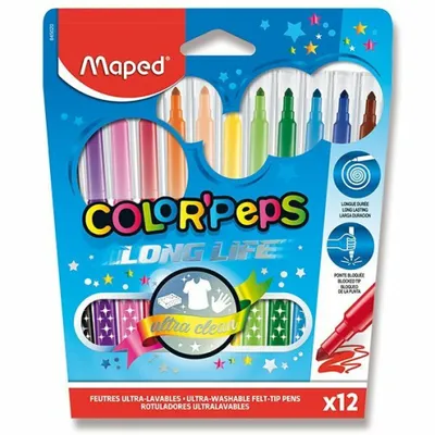 Obrázek produktu pro Mapované pera s vláknovým hrotem COLOR'PEPS, krabička 12 ks