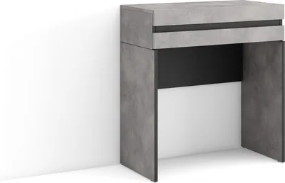 Produktbild von Konsolentisch, Flurtisch, 70x35x75 cm, mit Schublade, Eingangstisch, Zementgrau