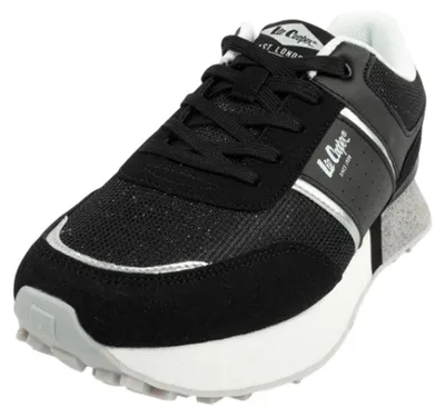 Produktbild von Lee Cooper - Glitzer Sneaker für Damen, Ökologisches Leder PP10938 (38 EU) (Schwarz)