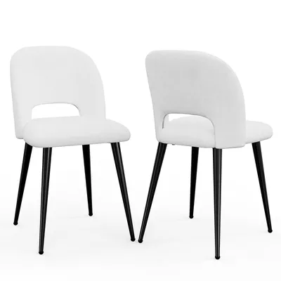 Produktbild von Esszimmerstühle 2er Set Esszimmerstuhl Samt Küchenstühle Weiß