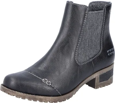 Produktbild von Rieker Damen Chelsea Boot Profilsohle Stiefelette 70354, Größe:37 EU, Farbe:Schwarz
