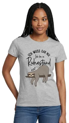 Produktbild von Spreadshirt Ruhestand | Faultier Ich Muss Gar Nix Frauen T-Shirt, XXL, Grau meliert