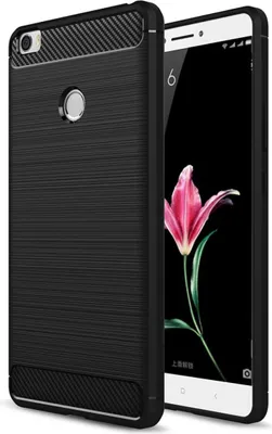 Immagine prodotto di Custodia in TPU per Xiaomi Mi Max, effetto fibra di carbonio, finitura spazzolata, colore nero