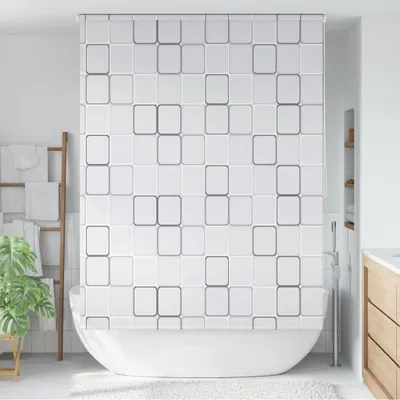 Immagine prodotto di vidaXL Tenda a rullo per doccia 160x240 cm motivo quadrato