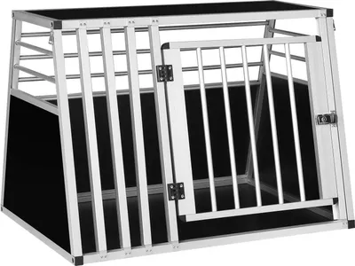 Produktbild von EUGAD Hundetransportbox Alubox für mittlere Hunde, B92x H66 x T65 cm, schwarz