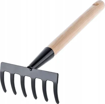 Produktbild von Handrechen für Garten - Kleinrechen - Metall - 6 Zinken
