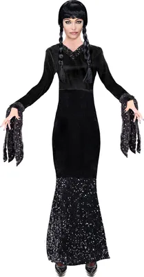 Obrázek produktu pro Dark Girl Wednesday dámský kostým - glamour večerní šaty černé velikost: M