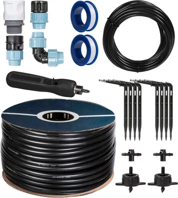 Produktbild von HOLZBRINK Start Set Gewächshaus Bewässerung Bewässerungssystem inkl. 10 m LDPE Verlegerohr 20 mm, 2x Tropfer 4l/h, HTB-09-S-10