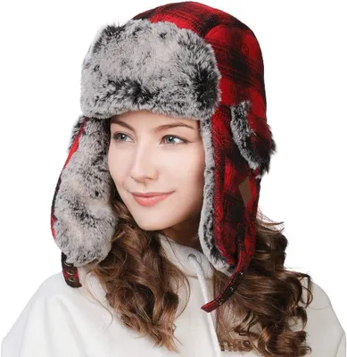 Imagen del producto de Casco de imitación de piel, impermeable al viento, talla S/M, gorro de invierno cálido para uso en exteriores