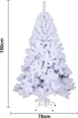 Produktbild von EINFEBEN Weihnachtsbaum Beflockung Christbaum PVC 150cm Baum kuenstlicher Tannenbaum weiss