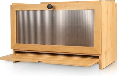 Produktbild von Holzbrotkorb mit Schnittbrett, 40x26x23cm, belüftet, elegant, aus Holz