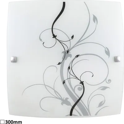 Zdjęcie produktu dla Plafon szklany 30 cm E27 1x60W biały kwadratowy Elina 3692 Rabalux