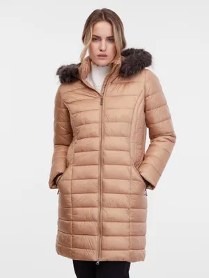 Obrázok produktu pre Svetlohnedý dámsky prešívaný kabát 38
