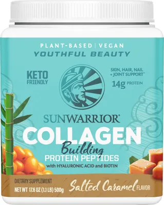 Produktbild von Sunwarrior Collagen Building Protein Peptides (500g) Salted Caramel - Eiweiße - Veganes Eiweiß