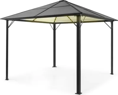 Obrázok produktu pre Blumfeldt Pavillon, altánok, 3x3 m, hliníkový rám, pevná strecha, LED osvetlenie
