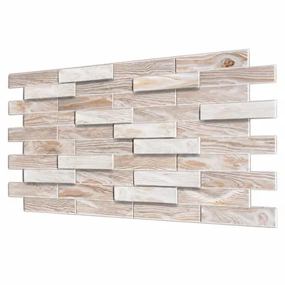 Produktbild von 3D PVC Wandpaneele Wandverkleidung PVC-Verkleidung Stein Holz Mosaik Fliesen Imitation (ca. 0,5qm), KI-generiertes Bild