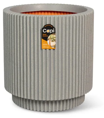 Image de Capi Europe - Récipient cylindrique avec rainure - Couleur béton - 36x38 - KGVCT882