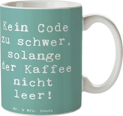 Produktbild von Mr. & Mrs. Panda Kaffeetasse Spruch Code und Kaffee - Meeresbrise - Geschenk, Tasse, Softwareentwicklung, Pott, Teebecher, Becher, kreative Geschenke, Kaffeebecher, Beruf