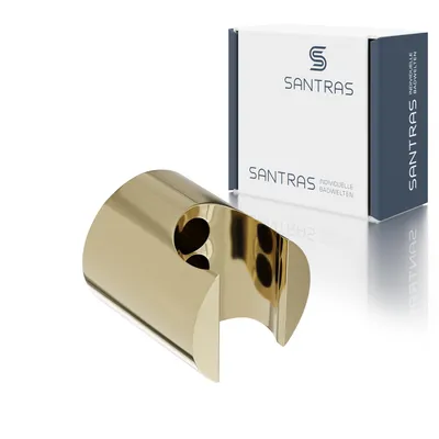 Produktbild von SANTRAS® Wandhalterung aus Kunststoff rund in Edelmessing (Gold)