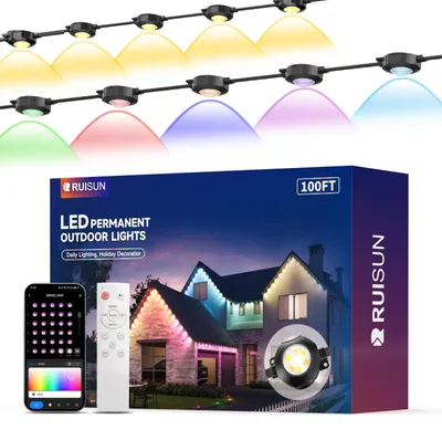 Productafbeelding van Dakgootverlichting buitenverlichting zwart 100FT