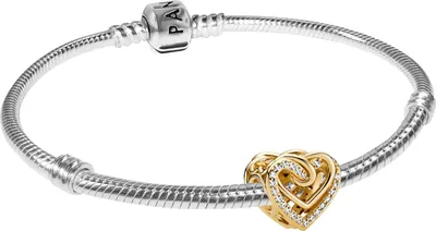 Pandora 41746 Damen-Armband Silber 925 Verschlungenes Herz Goldfarben 1