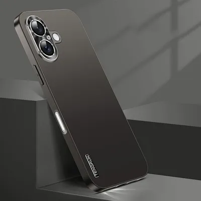 Immagine prodotto di Per Apple iPhone 16 Custodia per cellulare in metallo con finitura opaca raffinata, colore nero