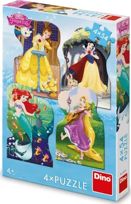 Image de DINO Puzzle Les princesses Disney 4x54 pièces