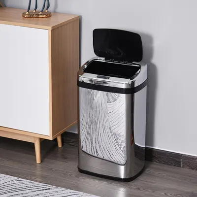 Produktbild von Sensor Mülleimer 30L Edelstahl, Automatischer Abfallbehälter mit Infrarotsensor, Abfalleimer Silber | 33x25x58 cm | 2,46 kg