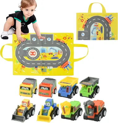 Produktbild von Simulations-Rebound-Auto-Sets inklusive beliebter Modelle Loader & Dump Truck - Multifunktionale Parkszene Spiel - Gelbe Handtasche - Kinder ab 3 Jahren