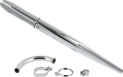 Zdjęcie produktu dla Zestaw: wydech chrom, w komplecie z kolektorem - dla Simson KR51 Schwalbe (do 1965)