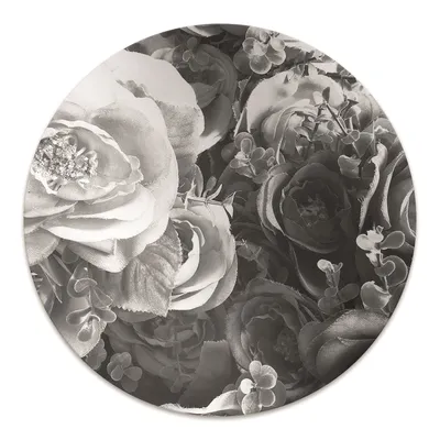 Produktbild von Rundmatte - Stuhlunterlage Bürostuhlunterlage - Rund Ø 100 cm - Bodenmatte - Fußmatte - Retro Rosen