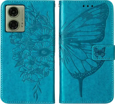 Produktbild von Motorola Moto G04(s) / G24 (Power) / E14 Hülle - Coverup Schmetterling Klapphülle - Blau