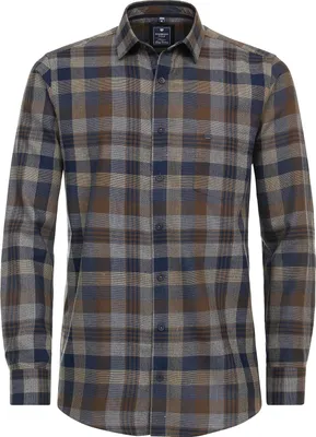 Zdjęcie produktu dla REDMOND Koszula flanelowa w dużych rozmiarach Kieszeń na piersi Brązowa 3XL Comfort Fit