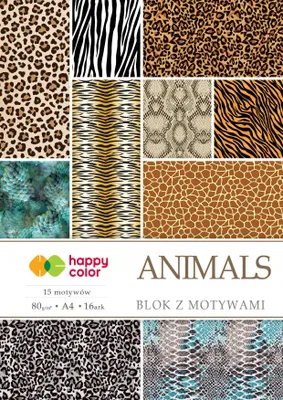 Image de Happy Color A4 80g 15 feuilles avec des motifs d'animaux