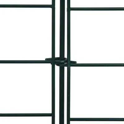 Produktbild von Gartenzaun 5 Paneelen 77,5 x 64 cm Grün Sicherheitszaun für Kinder - Stahlgitterzaun mit 6 Befestigungspaaren