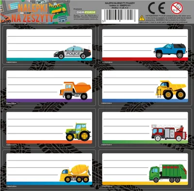 Produktbild von Derform Notizbuchaufkleber Fahrzeuge