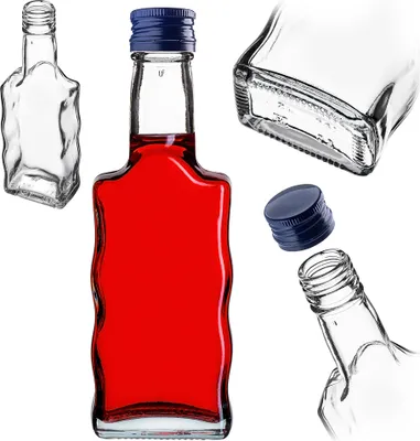 Produktbild von KADAX Glasflasche für Tinktur 200 ml mit marineblauem Verschluss, 1 Stück.