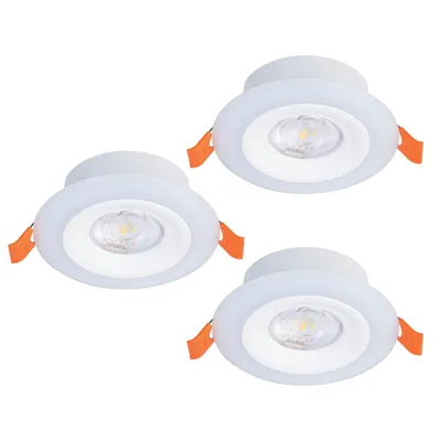 Produktbild von EGLO 3er Set LED Einbaustrahler Calonge RGB, Deckenspot flach mit Fernbedienung, Deckenstrahler dimmbar, Farbwechsel, warmweiß-kaltweiß, Ø 9,8 cm