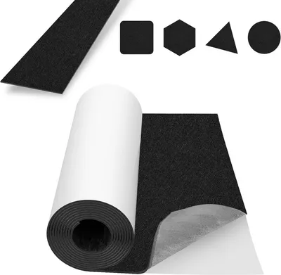 Image de TolleTour Feutre autocollant Patins en feutre autocollants pour chaises et pieds de meubles 100x150cm noir
