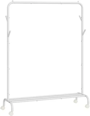 Produktbild von Famanu Kleiderständer auf Rollen, Tragfähigkeit bis 50 kg, 103,5 cm breit, ideal für Kleiderlagerung