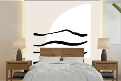 Produktbild von MuchoWow® Fototapete für Wohnzimmer oder Schlafzimmer Wandtapete Vinyl Motivtapete Abstrakt - Linie - Pastell - 280x280 cm - Hintergrundbild