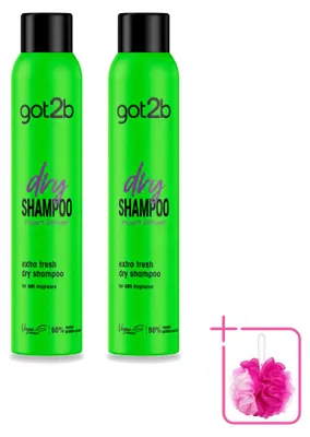 Imagen del producto de 2 unidades de champú seco got2b Extra Fresh - 200 ml cada uno - Paquete ahorro - 2 unidades