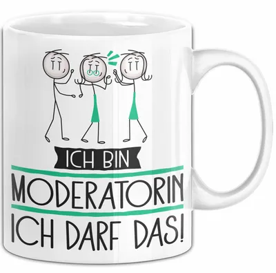 Produktbild von Geschenk für Moderatorin Tasse Lustige Geschenkidee Geburtstag Ich Bin Moderatorin Ich Darf Das (Weiß)