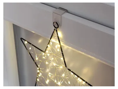 Produktbild von 50x Fensterhaken - Dekohaken Klemmträger für Fensterdekoration oder Gardinenstangen, transparent matt, Klemmbereich 15-20 mm