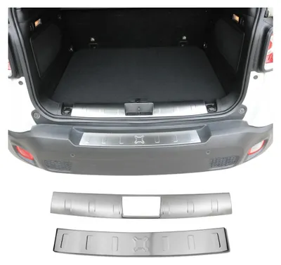 Imagen del producto de Kit de protección para el parachoques trasero de Jeep Renegade, modelos 2014-2024, acero inoxidable cepillado, 2 piezas