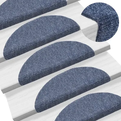 Produktbild von 15 Stk. Selbstklebende Treppenmatten Nadelvlies 56x17x3cm Blau , Stufenmatten Design 2024