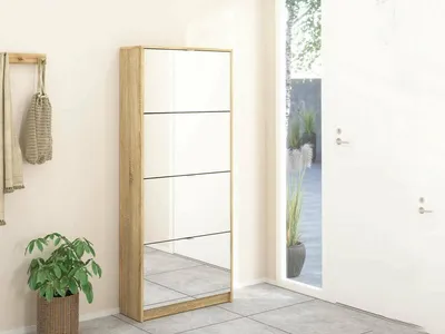 Produktbild von Schuhschrank - Schuhregal Eiche Braun 24,05x70,3x162h cm