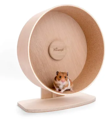 Hamster-Laufrad, leise, 29,5 cm, Korkbahn, Holz, für Kleintiere