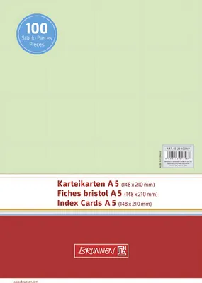 Zdjęcie produktu dla BRUNNEN 102250050 Karteczki indeksujące A5 bez linii, zielone