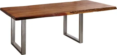 Image de MASSIVMOEBEL24 | Table à manger extensible 240x110 Acacia laqué Noisette FREEFORM #21